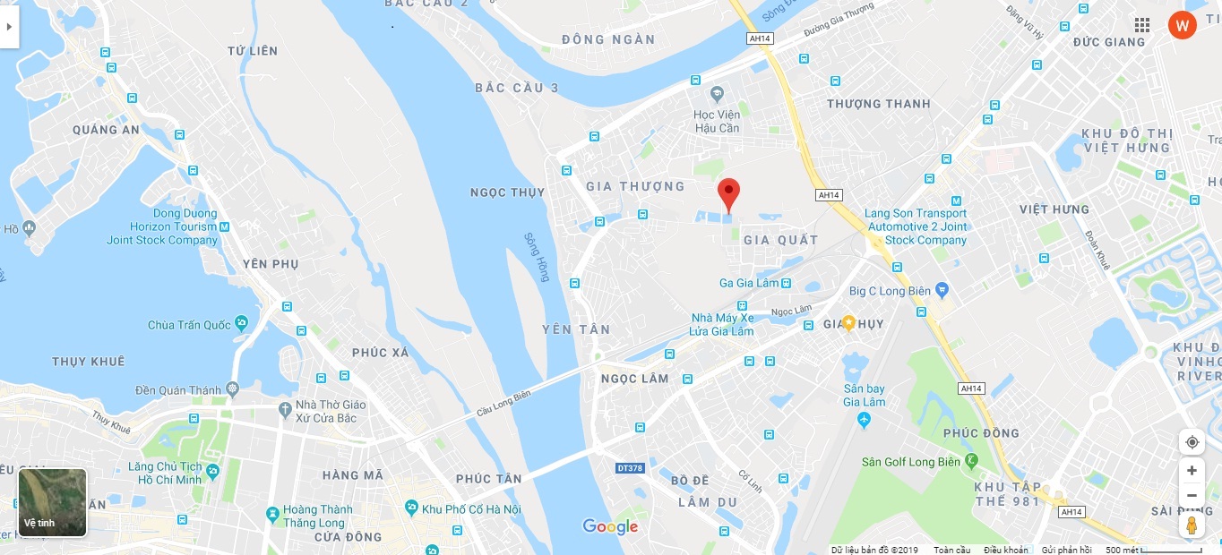 Vị trí chung cư Rice City Thượng Thanh.