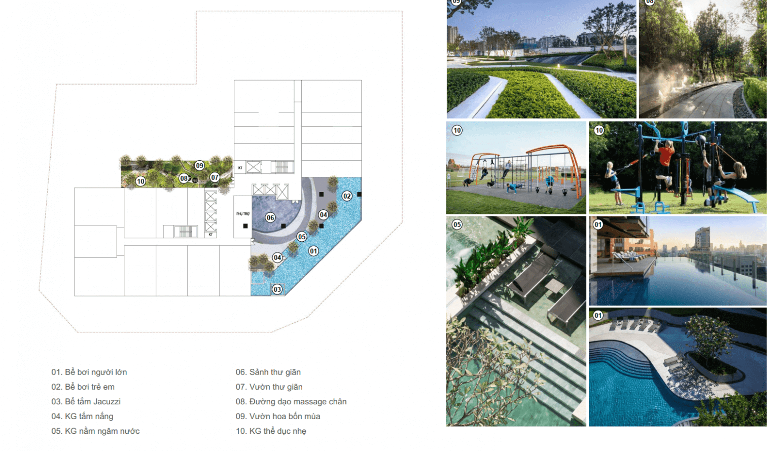 Bể bơi hạng sang, khu vực giải trí tại dự án Green Diamond Phú Thượng.