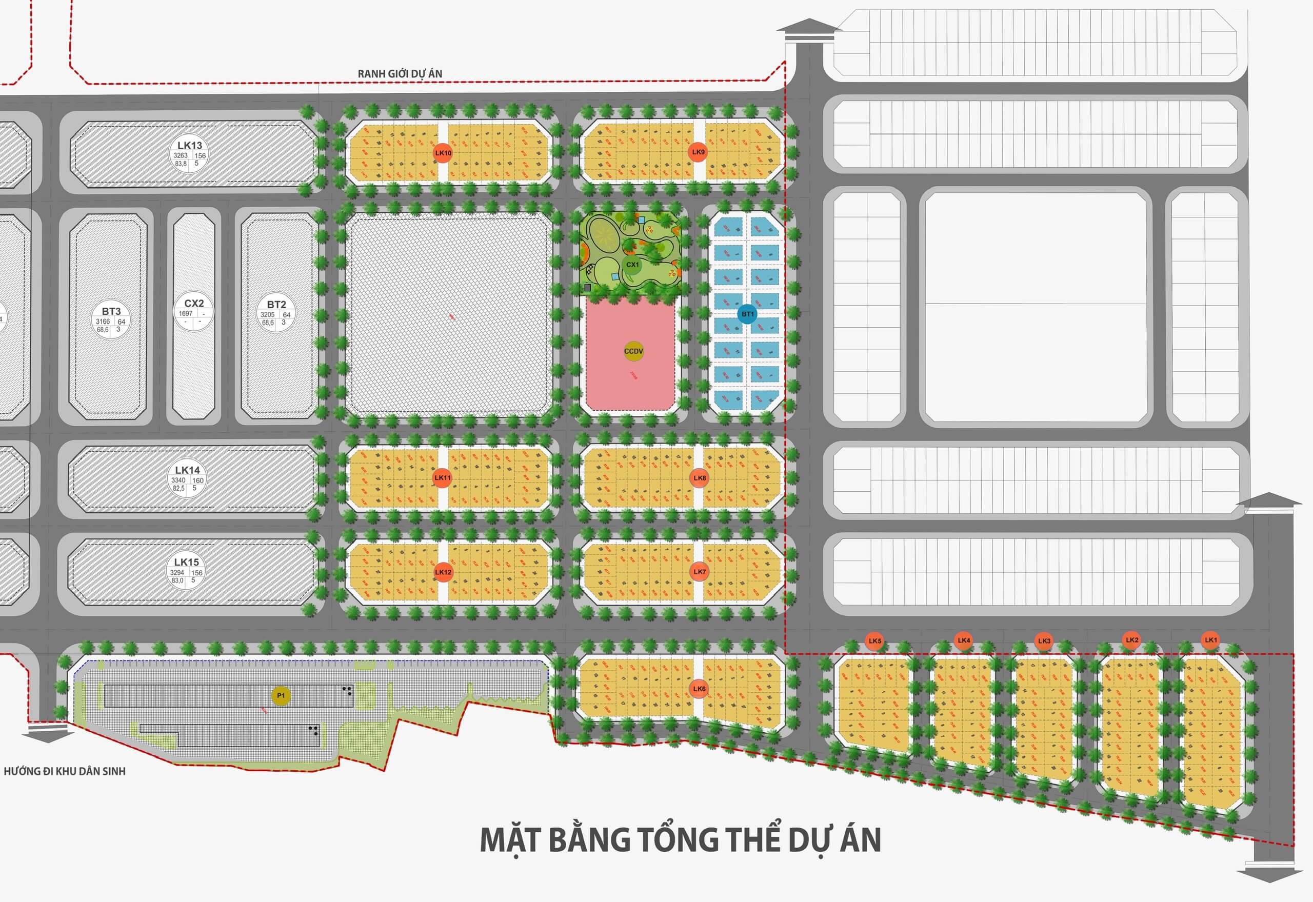 Thiết kế phân lô của Golden Land Trâu Quỳ Gia Lâm.